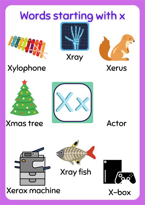 Words That Start With X For Kindergarten .